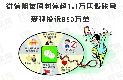 微信朋友圈封停超1.1万售假账号,受理投诉850万单